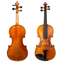 advanced 44 handmade violin fiddle two piece flamed maple back aged dried maple rich sound workshop high level luthier fiddle