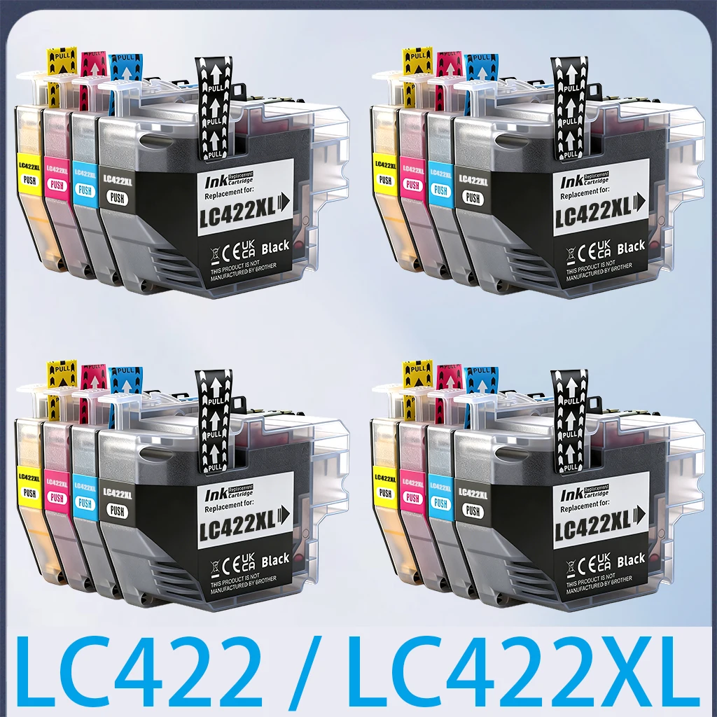 Фото Чернила для принтеров Brother LC422 LC422XL, совместимые с MFC-J5340DW J6540DW J6940DW J5345DW J5740DW, премиум-качество, пигментные. №3
