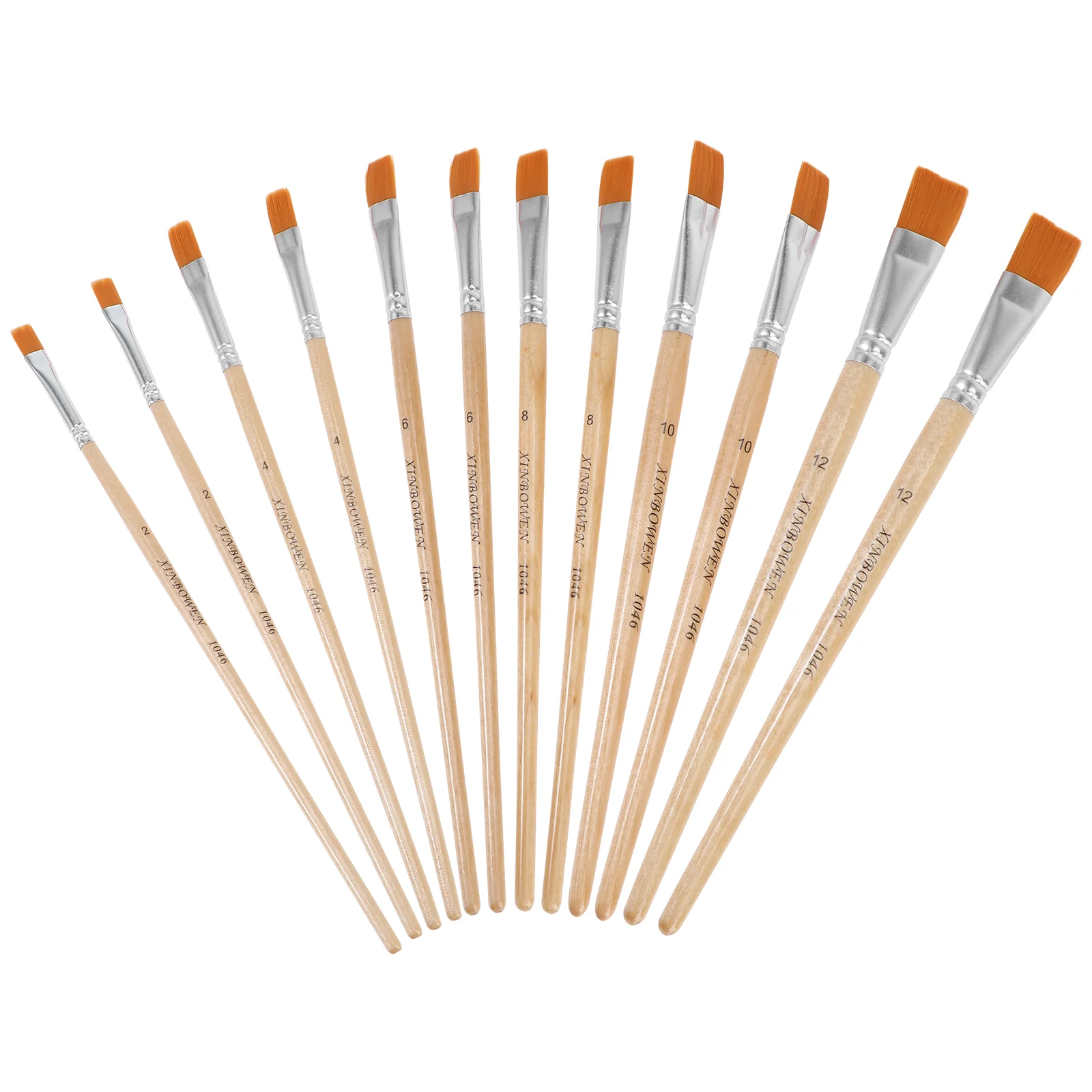 

12Pcs Painting Pens Acrylic Brushes for Kids Flat Brush Acrylic Supplies Painting Brushes for Canvas