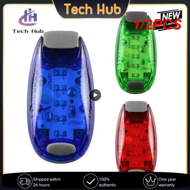 

1/2PCS Taillight Helmet Light Reflective Equipment Night Riding 5LED Parts Safety LED Light Clip Running