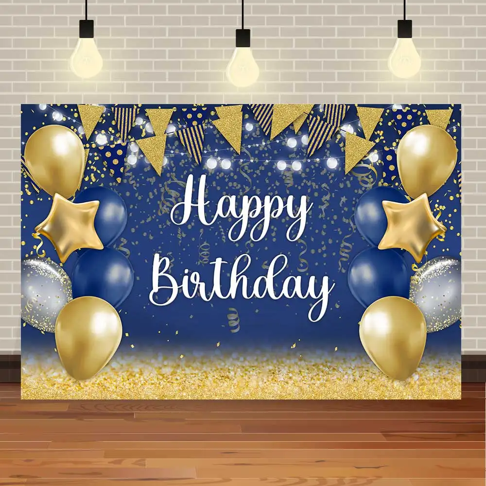 

SeekPro золотые блестящие воздушные шары звезда голубой для взрослых день рождения красочные флаги баннер фотография фон для фотосъемки