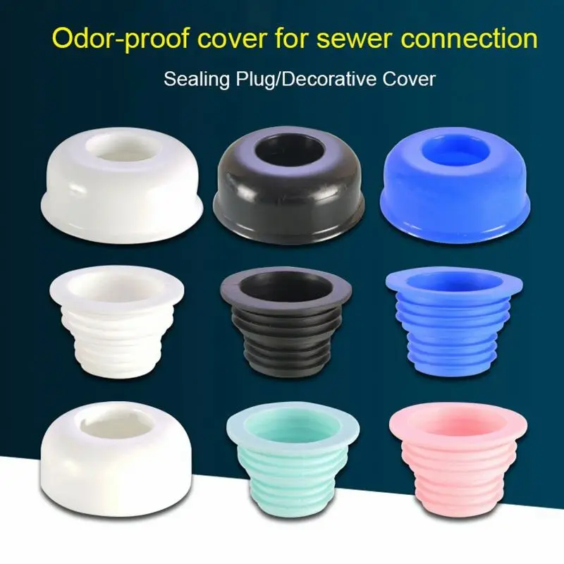 

1Pc Bathroom Basin Sewer Pipe Deodorant Sealing Ring Decorative Cover 40/50/75MM Silicone Plug Anti-returnwater and Insect-proof