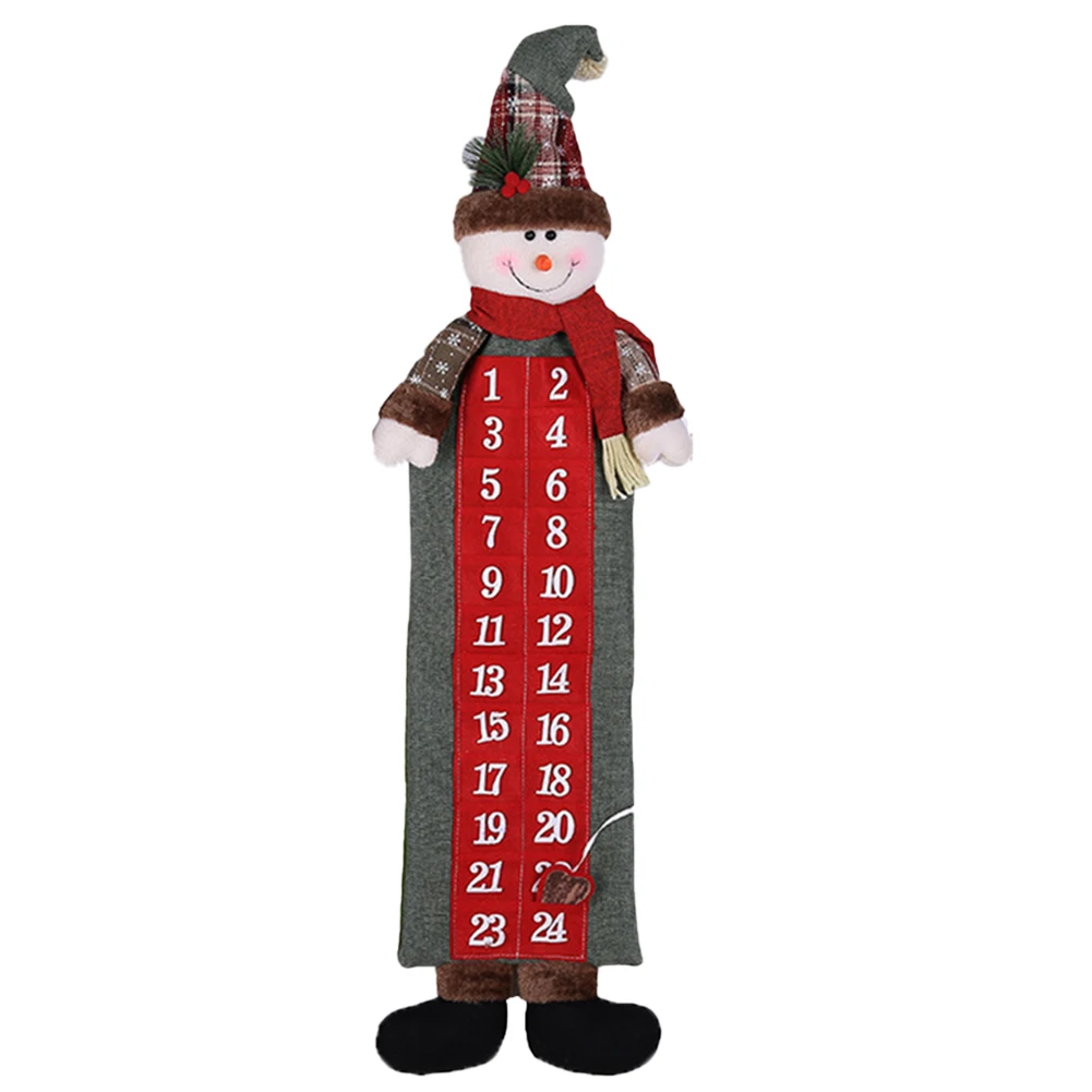 Рождественский адвент-календарь 2024 Санта-Клаус снеговик подвесной обратный
