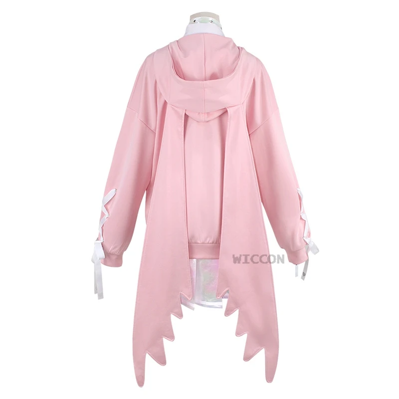 Needy Girl Overdose KAngel Ame Косплей Лазерная юбка Костюм Парик Розовое пальто Стример