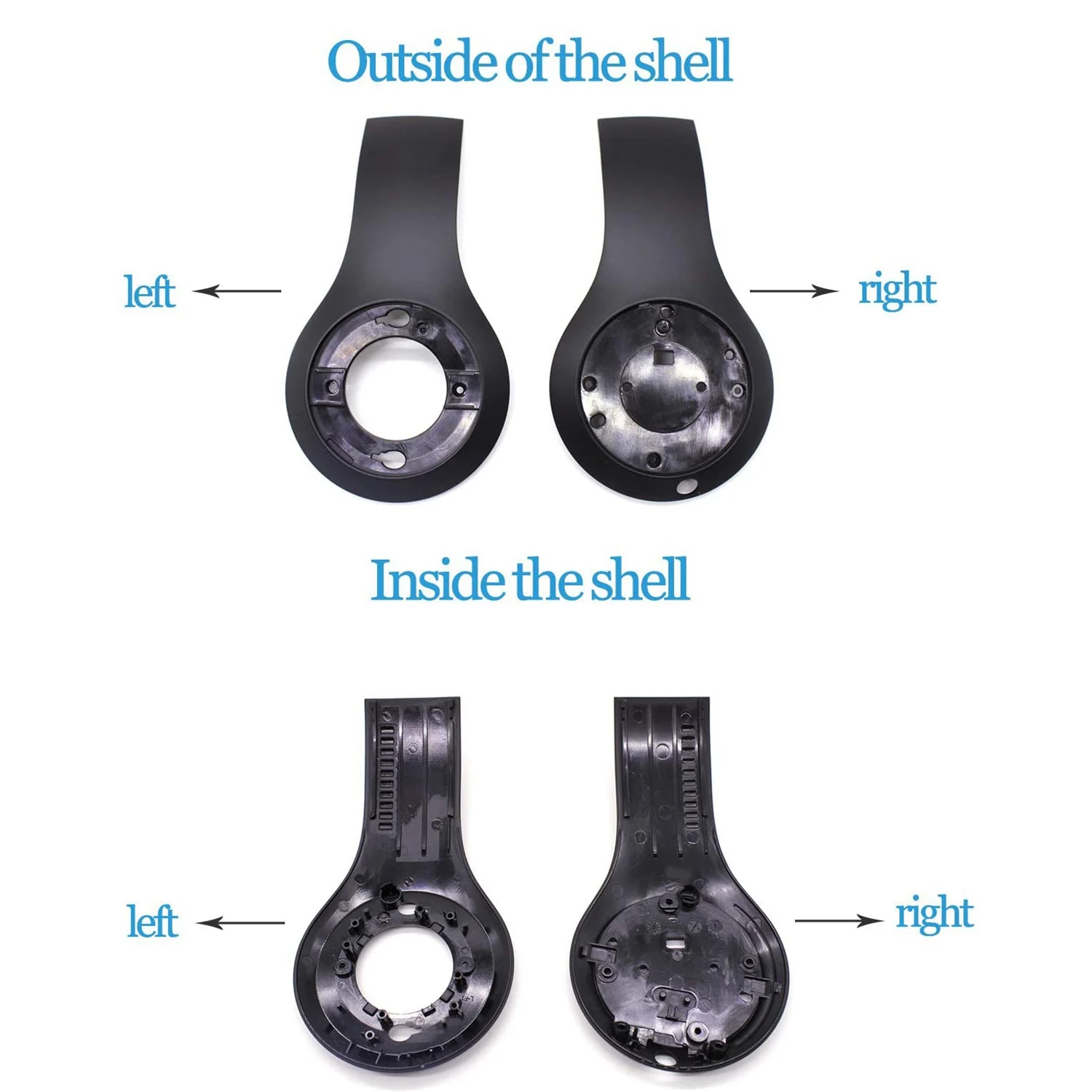 

1 Pair Earphone Outer Shell Reoplacement for Beats Studio 3.0 Studio 3 Wireless Headphones Repair Parts Black