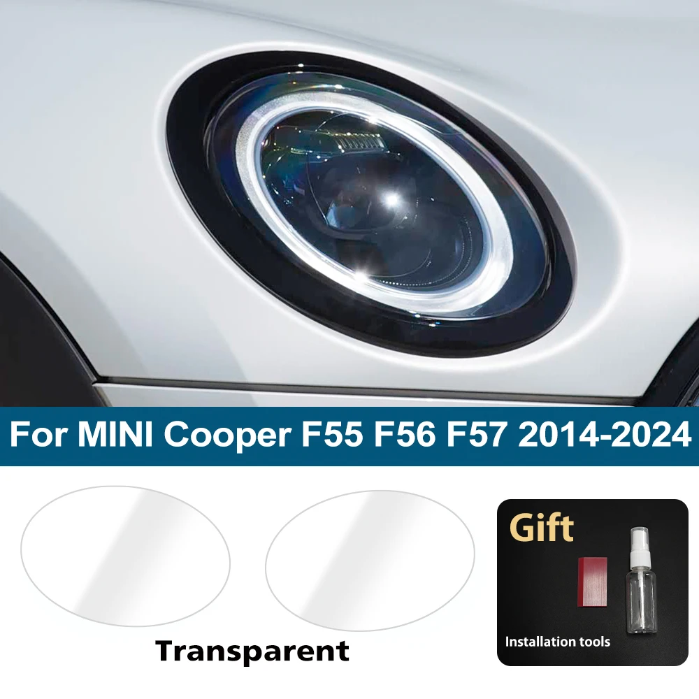 

Для MINI Cooper F55 Hardtop F56 Hatchback F57 Convertible: Дымчато-черная защитная пленка из ТПУ для фар (PPF), предварительно вырезанная, антицарапийная, виниловая пленка для оклейки.