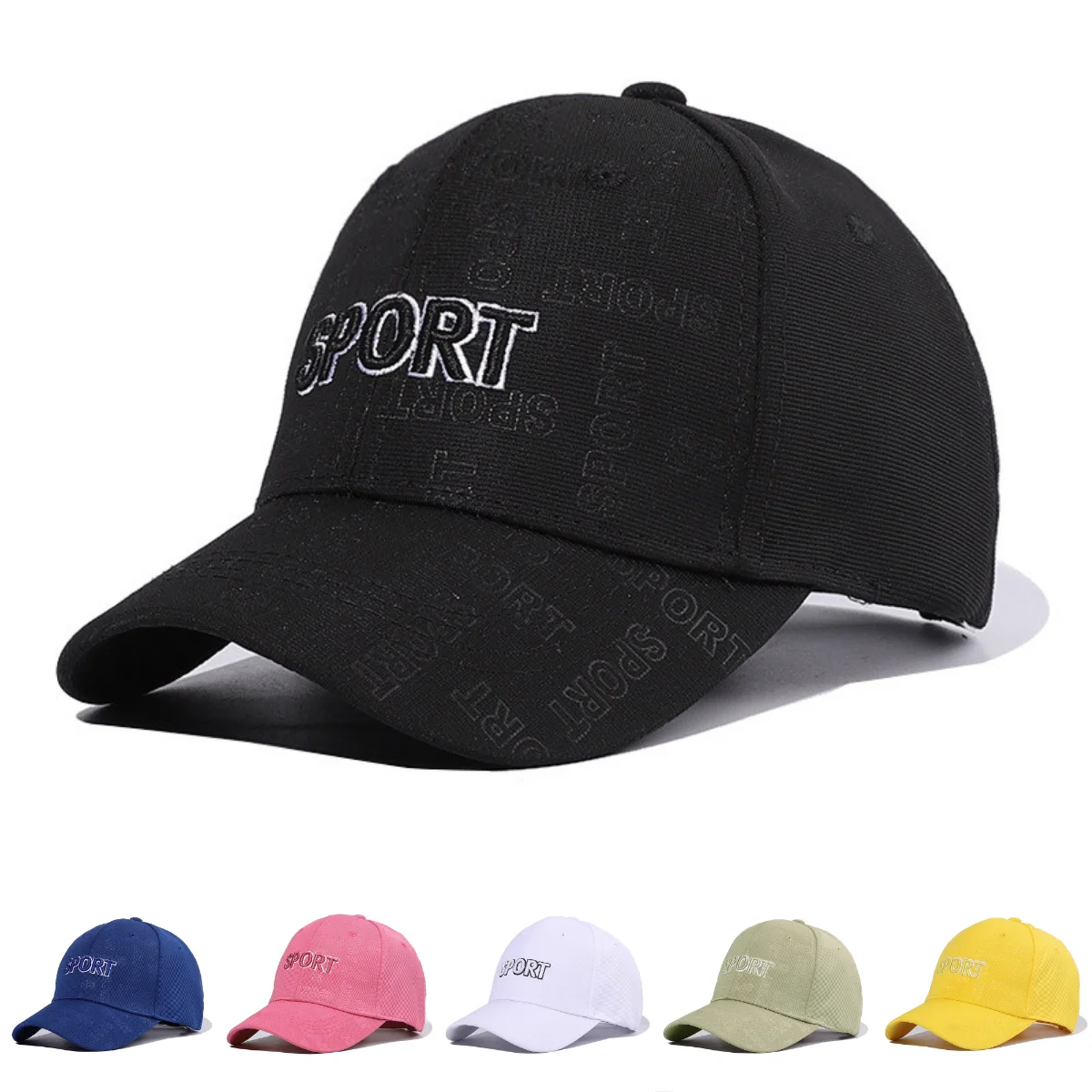 

New Summer Men Women Baseball Caps Letter Embroidery UV Protection Sun Hat Solid Cotton Breathable Adjustable Outdoor Sports Cap