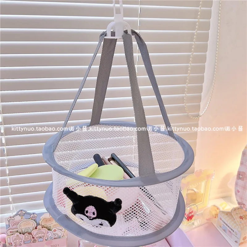 Розовая Sanrioed кавайная мультяшная одежда сушильная сетка My Melody Kuromi аниме плюшевая