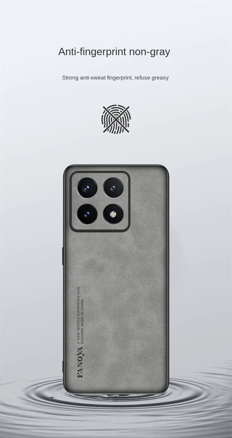 Чехол из искусственной кожи для Xiaomi 14T Pro 2024 противоударный силиконовый бампер