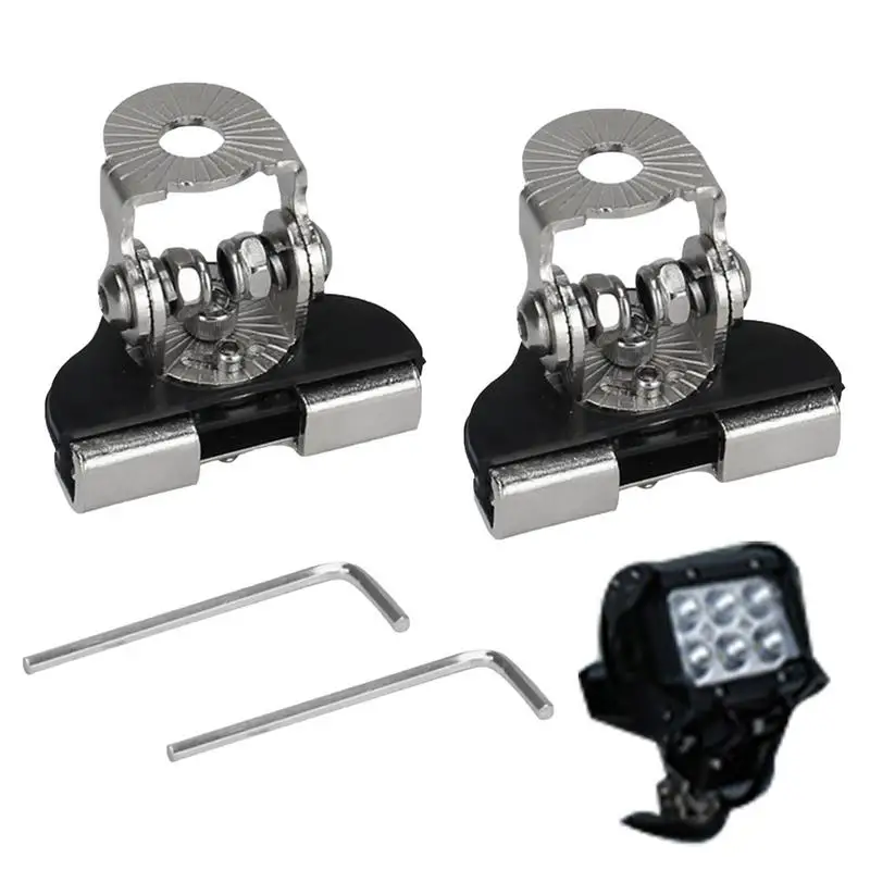 

Universal LED Light Bar Mounting Brackets 304 Adjustable Pillar Hood Bracket Kit No Need Drilling Durable & Long-Lasting