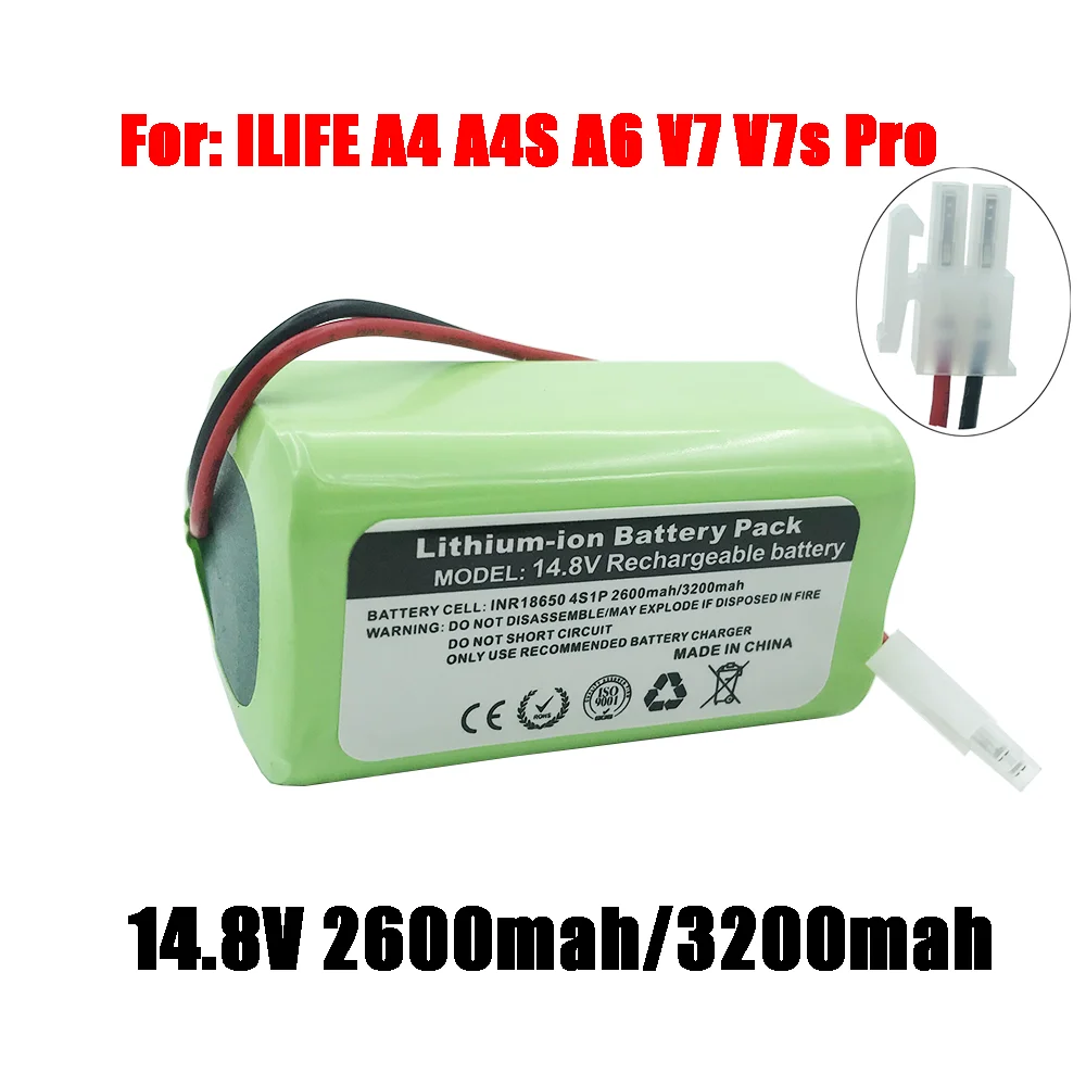 

Литий-ионный аккумулятор для ILIFE 14,8v260 0 мАч, аккумулятор для A4s, A7, V7s Plus, V55 Pro, W400, A9s 14,8 в 2600 мАч