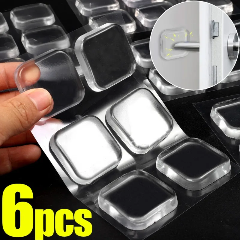 6 шт. дверной стопор силиконовые противоударные накладки прозрачные