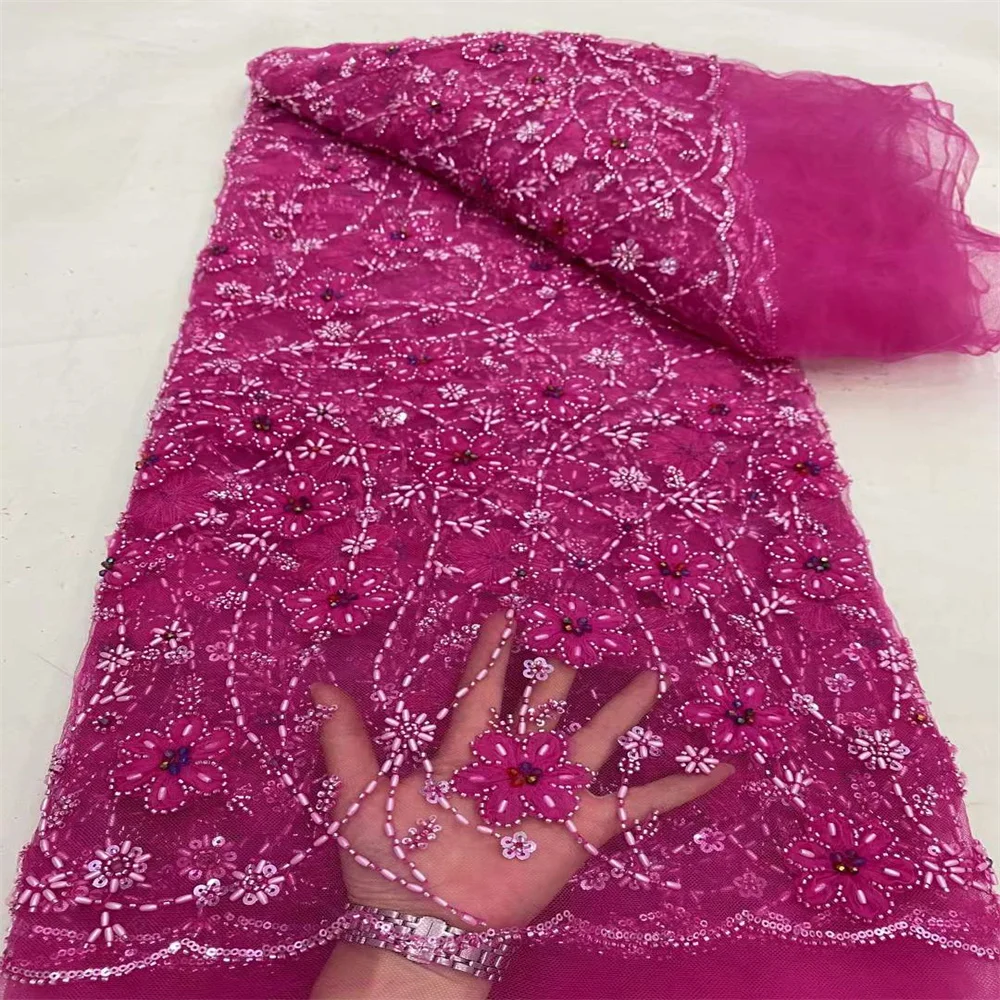 Нигерийское кружево 5 ярдов Высококачественная африканская Тюлевая кружевная