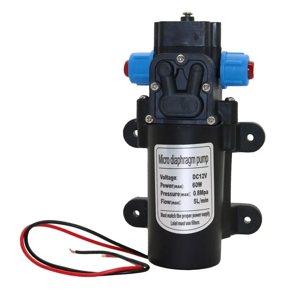 

NEW2022 DC 12V 0.8MPa 5L/min Agricultural Electric Water Pump Micro Diaphragm Water Sprayer Car Wash Garden Irrigation Tool 1 Pc
