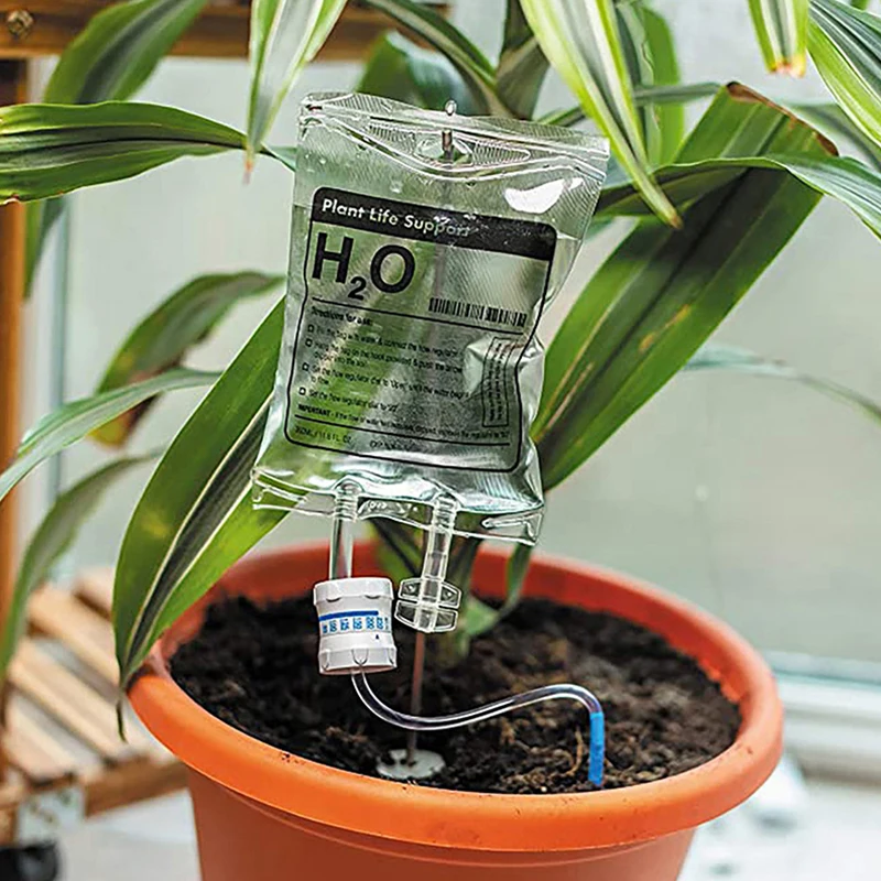 

350ml Plant Drip Irrigation Bag Plant Life Support Drip System Kit Automatic Device For Indoor Outdoor Potted Watered While Away