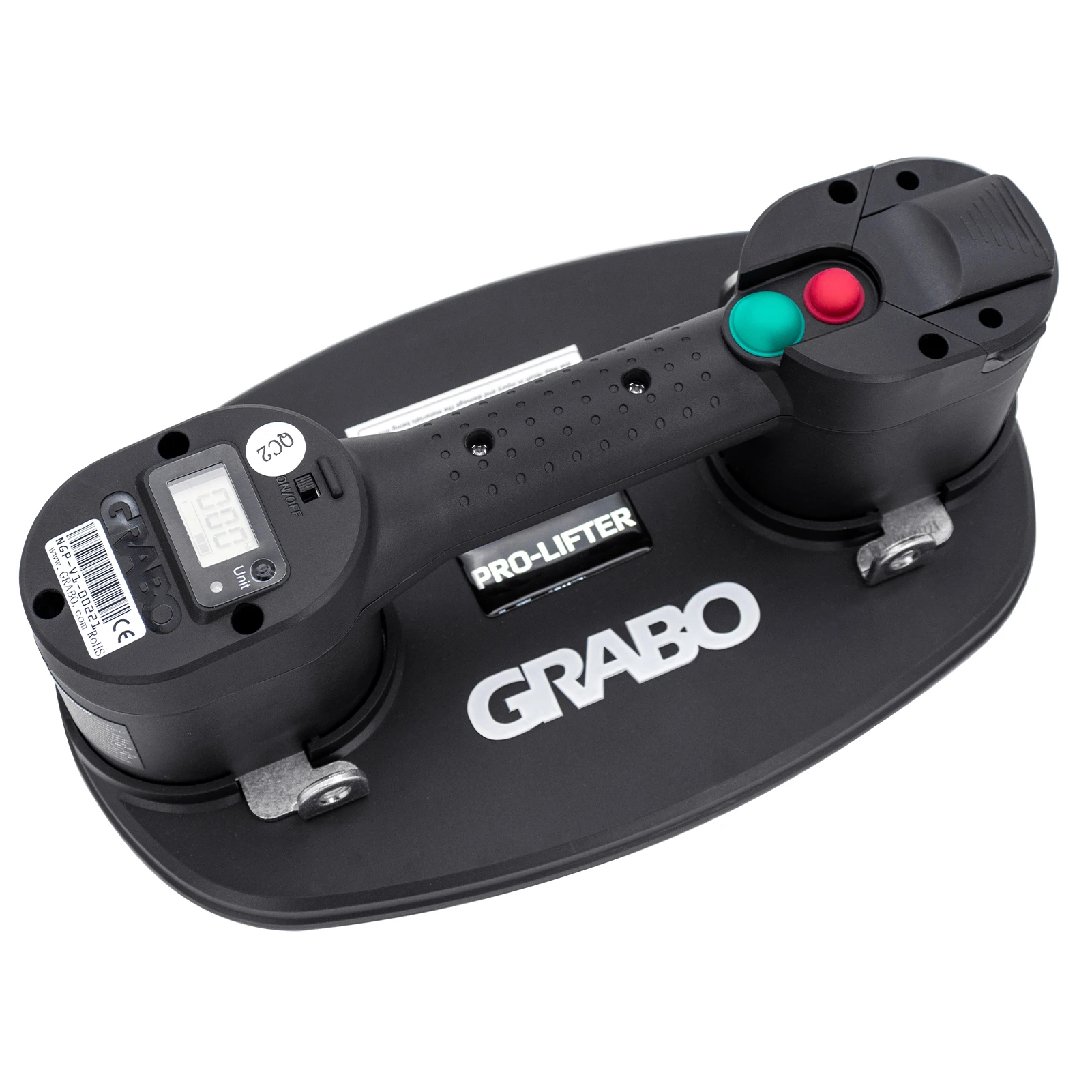 

Grabo Pro Electric Vacuum Suction Cup Lifter with Automatic Turn On/Off Pump Function Digital Display Electronic Pressure Gauge