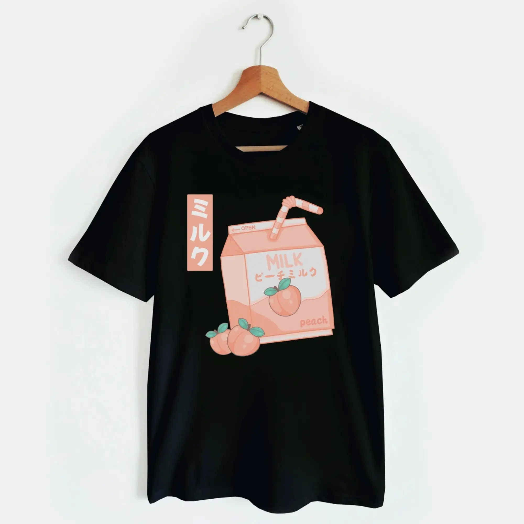 Футболка в японском стиле 90-х милый аниме персиковый молочный коктейль для