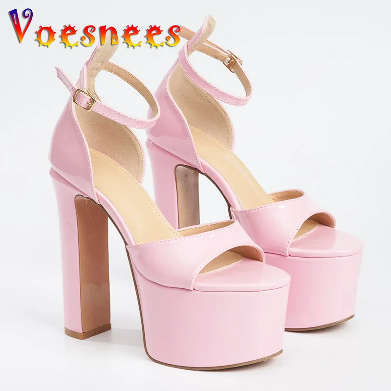 

Женские босоножки на толстой платформе, сандалии-гладиаторы на очень высоком каблуке 15,5 см в европейском и американском стиле, откровенные ...