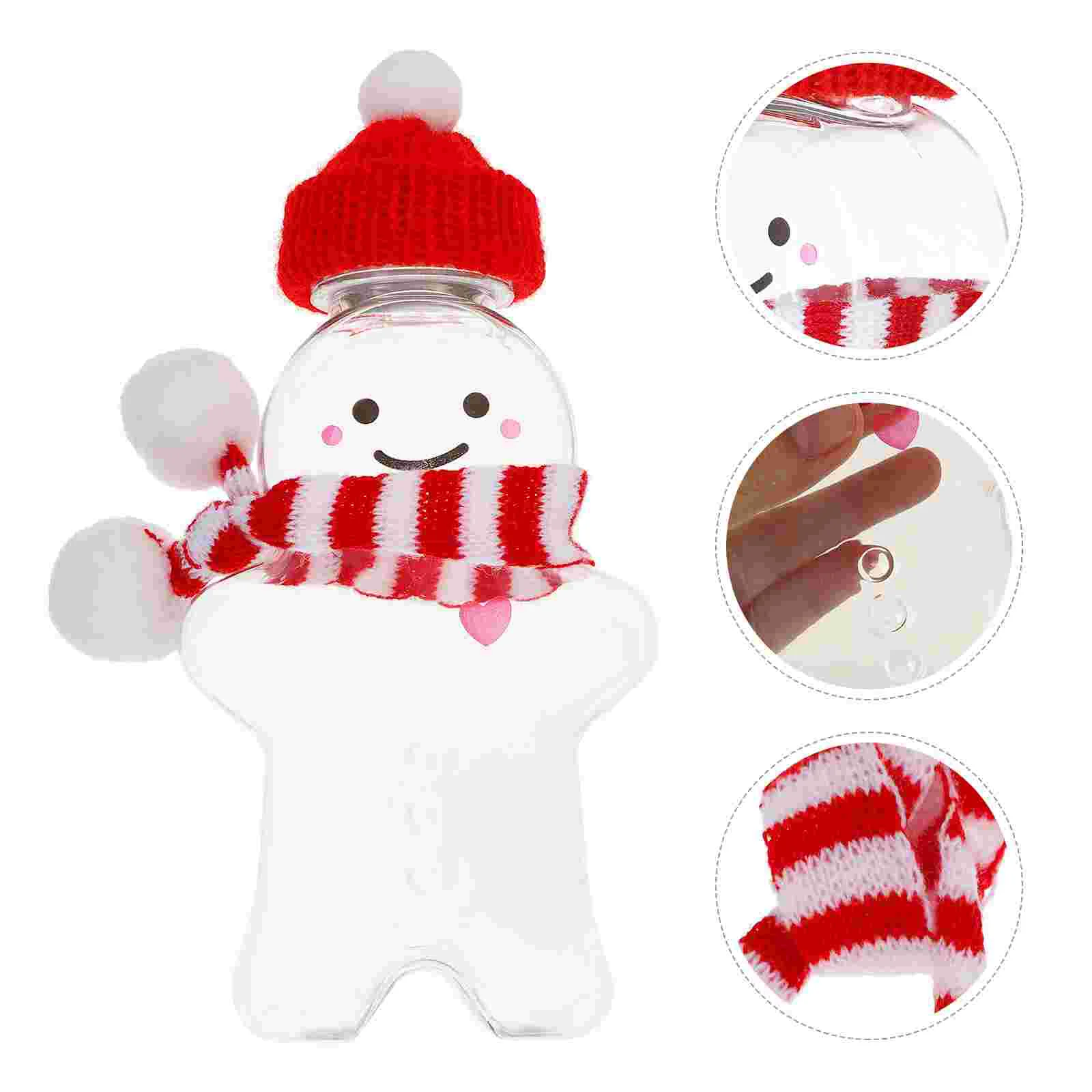 Bottles Bottle Christmaswaterwith Gingerbread Refillable Beverage Drink Man Candy Caps Empty Containers Lidsjar Yogurt Smoothie