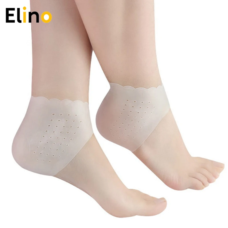 

2Pcs Silicone Feet Care Socks Moisturizing Gel Heel Thin Socks with Hole Cracked Foot Skin Care Protectors Pain Reduce Pressure