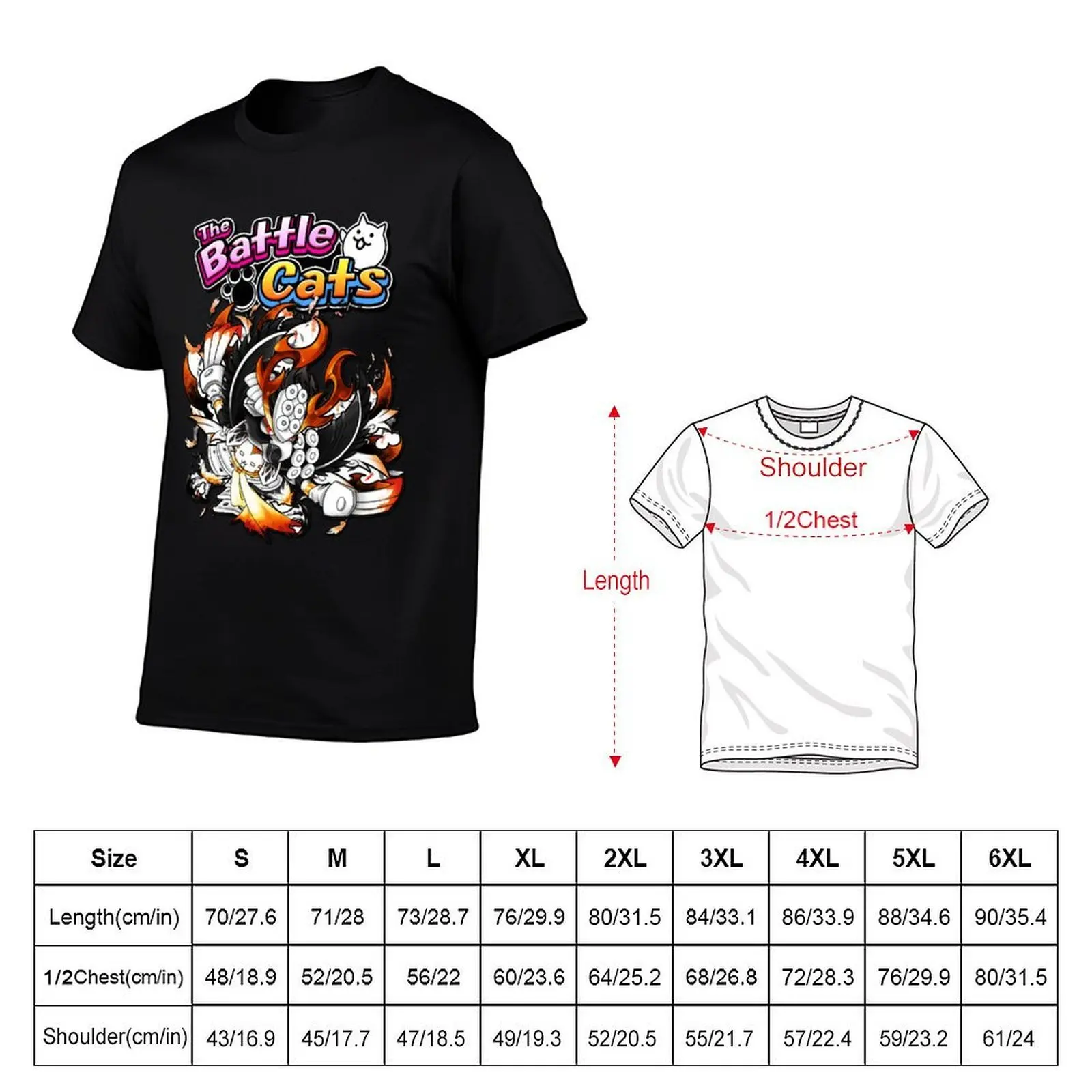 Фото Battle Cats-футболка Yukimura, мужская футболка с принтами, мужская футболка, роскошная футболка №2