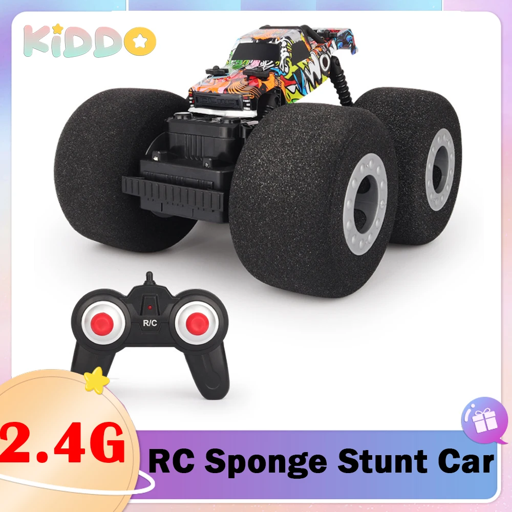 

2.4G RC Car Sponge Tires Stunt Drift Soft Vehicle Model Radio Control Machine Remote Control Toys Buggy Climbing Trucks Gifts