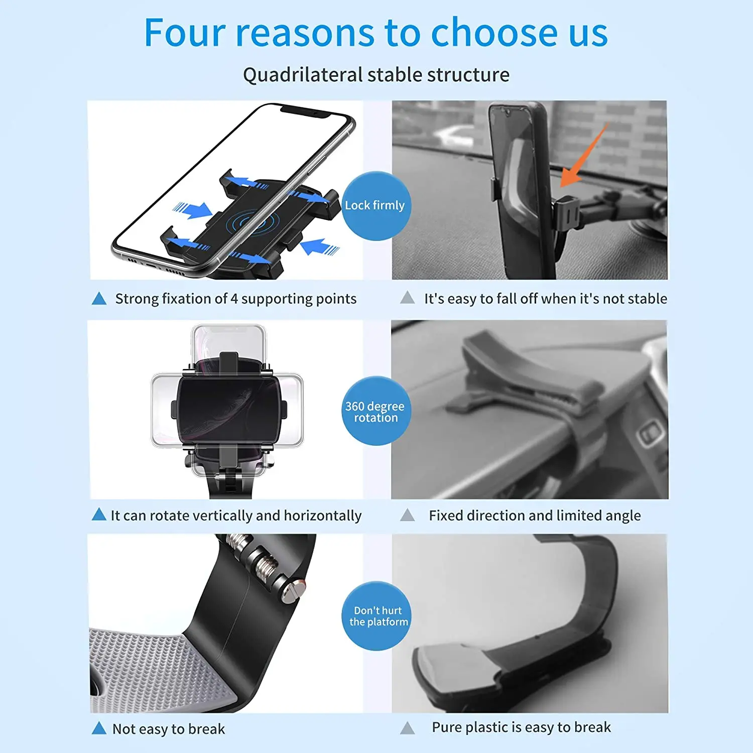 Автомобильный держатель для телефона универсальная подставка на приборной