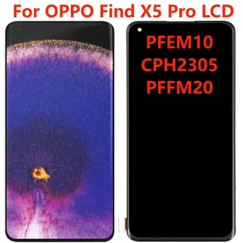 Для OPPO Find X5 Pro ЖК-дисплей с рамкой запасные части оригинальный 6,7 "AMOLED CPH2305 PFEM10 ЖК-дисплей