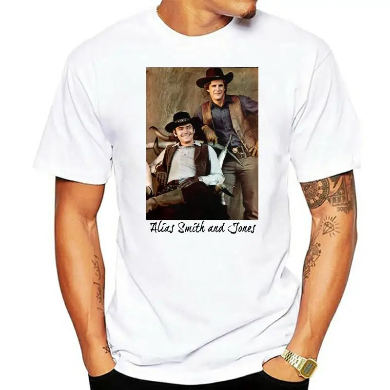 

ALIAS SMITH AND JONES PETE DUELL BEN MURPHY RETRO TV WESTERN WHITE T-SHIRT