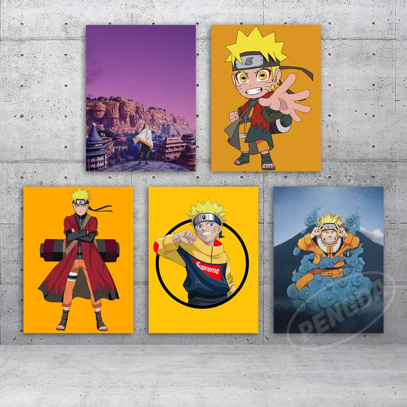 

Wall Art Popular Anime Character Uzumaki Naruto Poster Landscape Canvas Painting Hd Print Boy Room Home Decor Modular Pictures