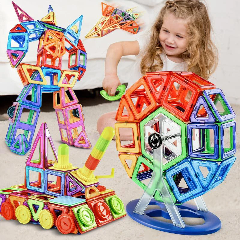 

20-252 Pieces Large Size Magnetic Building Design Magnet Builders Building Blocks Set Birks DIY child Toys Educational Kids Gift