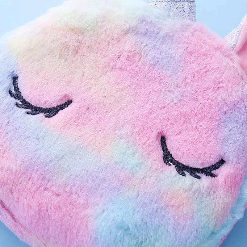 Flannel Cute Unicorn Animals Messenger Bag Children Girls Shoulder Bags for Girl Exquisite Gifts for Friends Crossbody Bag Kids