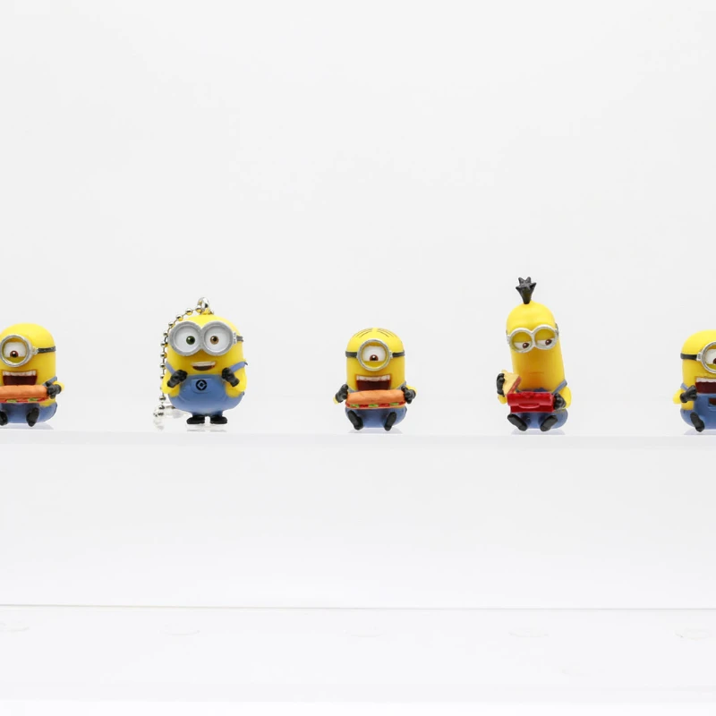 Фото Gashapon Капсульные игрушки Гадкий Мес Миньоны Миниатюрная еда Время Подвески Мини-фигурки Брелок Модель куклы Игрушки Подарки для детей №2