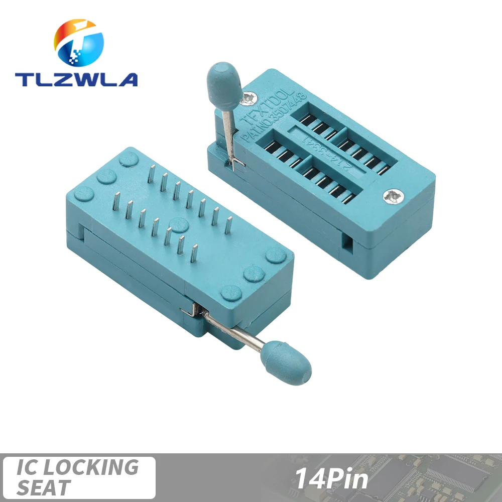 

1PCS 14 16 18 20 24 28 32 40 P Pin 2.54 MM Green DIP Universal ZIF IC Socket Test Solder Type IC Lock Seat zif Socket