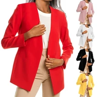hot selling womens cardigan suit professional temperament solid color jacket suit