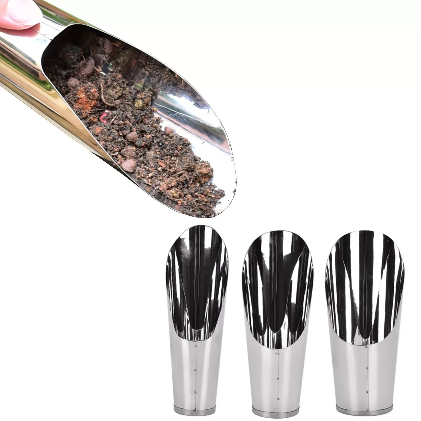 

NEW2023 3pcs/set Soil Stainless Steel Spade Shovel Scoop Cultivation Bucket Succulent DIY Potted Bonsai Plant Helper Garden Tool