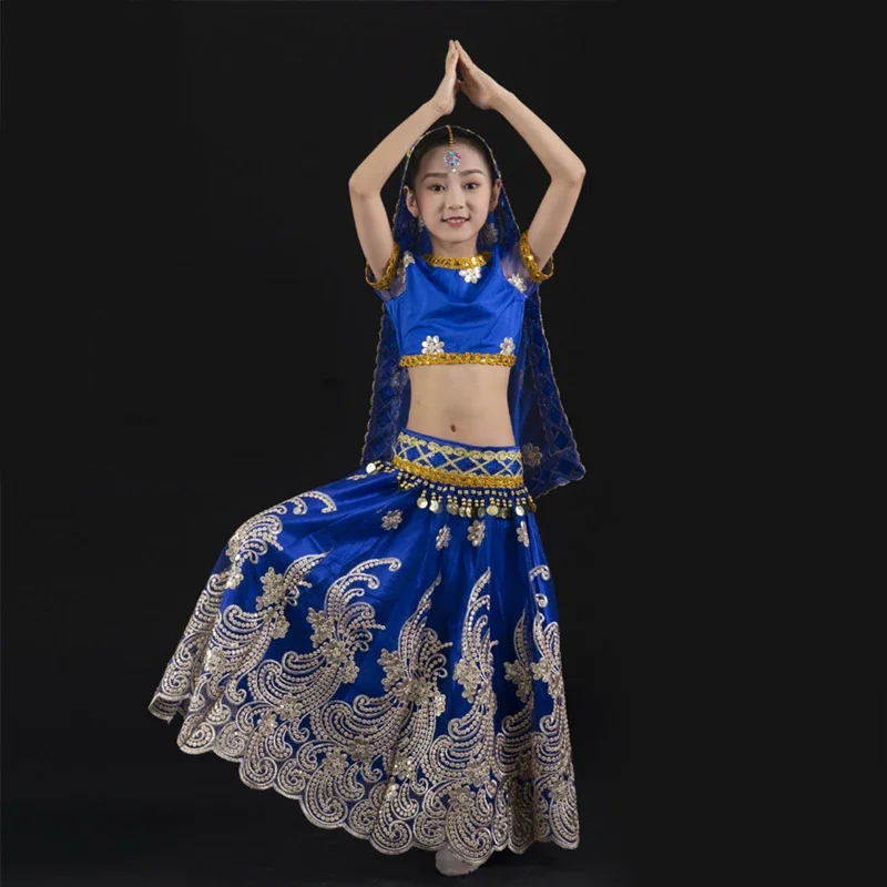 Новинка детская одежда пояс для танца живота в индийском стиле юбка головной