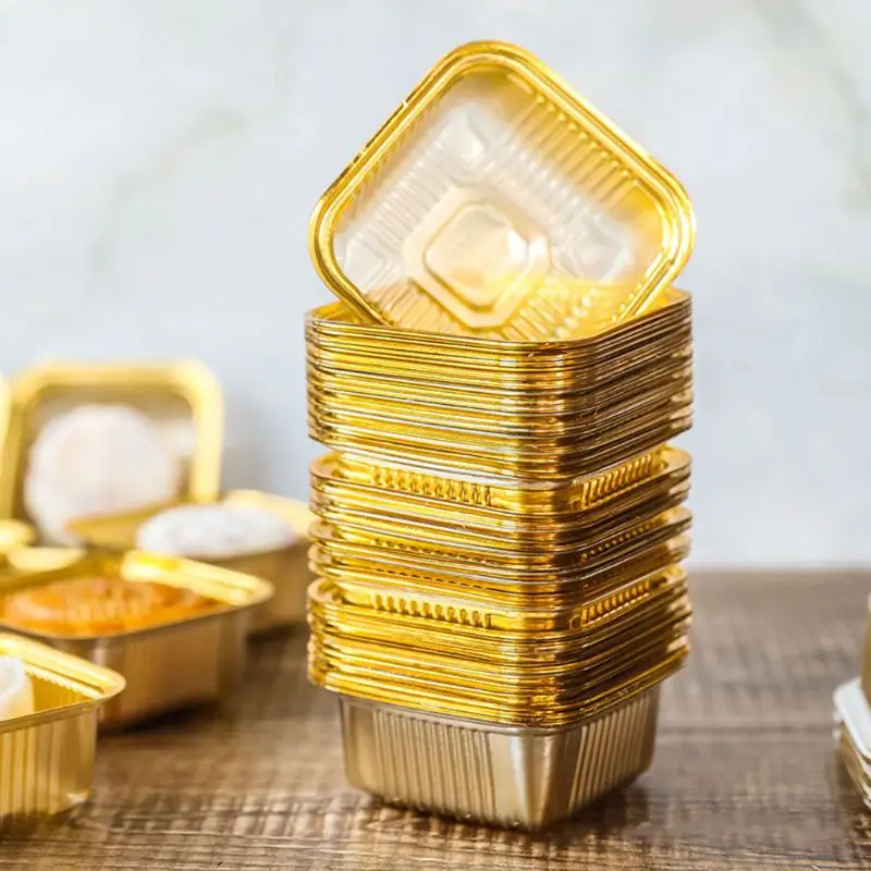 

50pcs 63/100g Square Moon Cake Trays Mooncake Package Box Container Holder Mid-autumn Festival 87HA