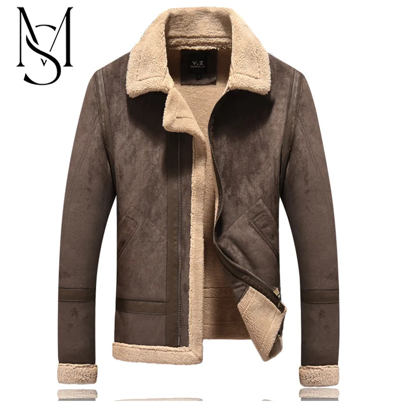

Foreign trade winter wear men's large fur integrated lapel plush casual jacket JK557