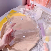1pc transparent pvc pencil bag file folder stationary holder pouch office organizer accessories cosmetic bag office supplies