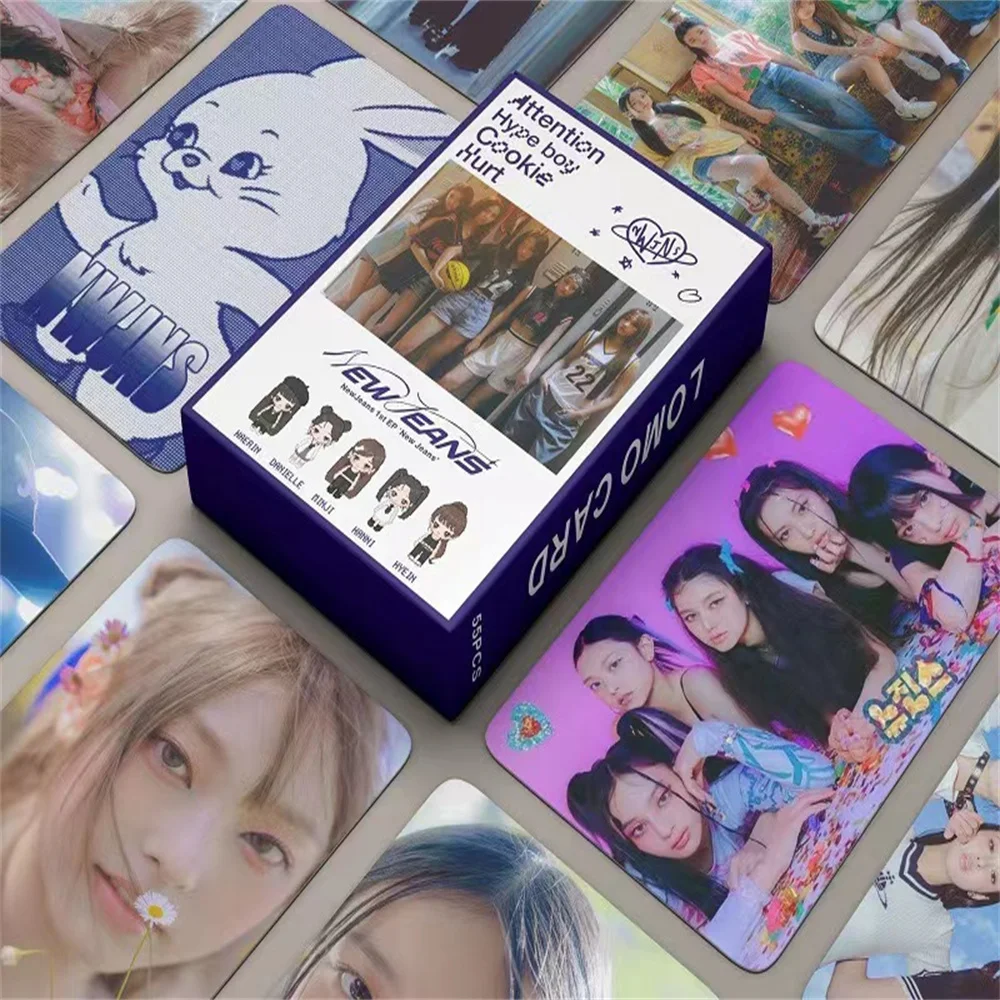 

55PCS Kpop Newjeans New Album Attention Photocards Lomo Card Bookmarks Newjeans Girls Photo Card Postcard Fans Gift