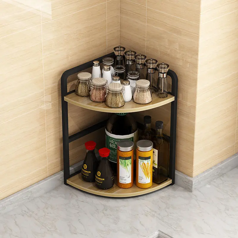 

Aoliviya Official New Seasoning Rack Shelf Corner Seasoning Product Rack Kitchen Supplies Countertop Stainless Steel Corner Stor