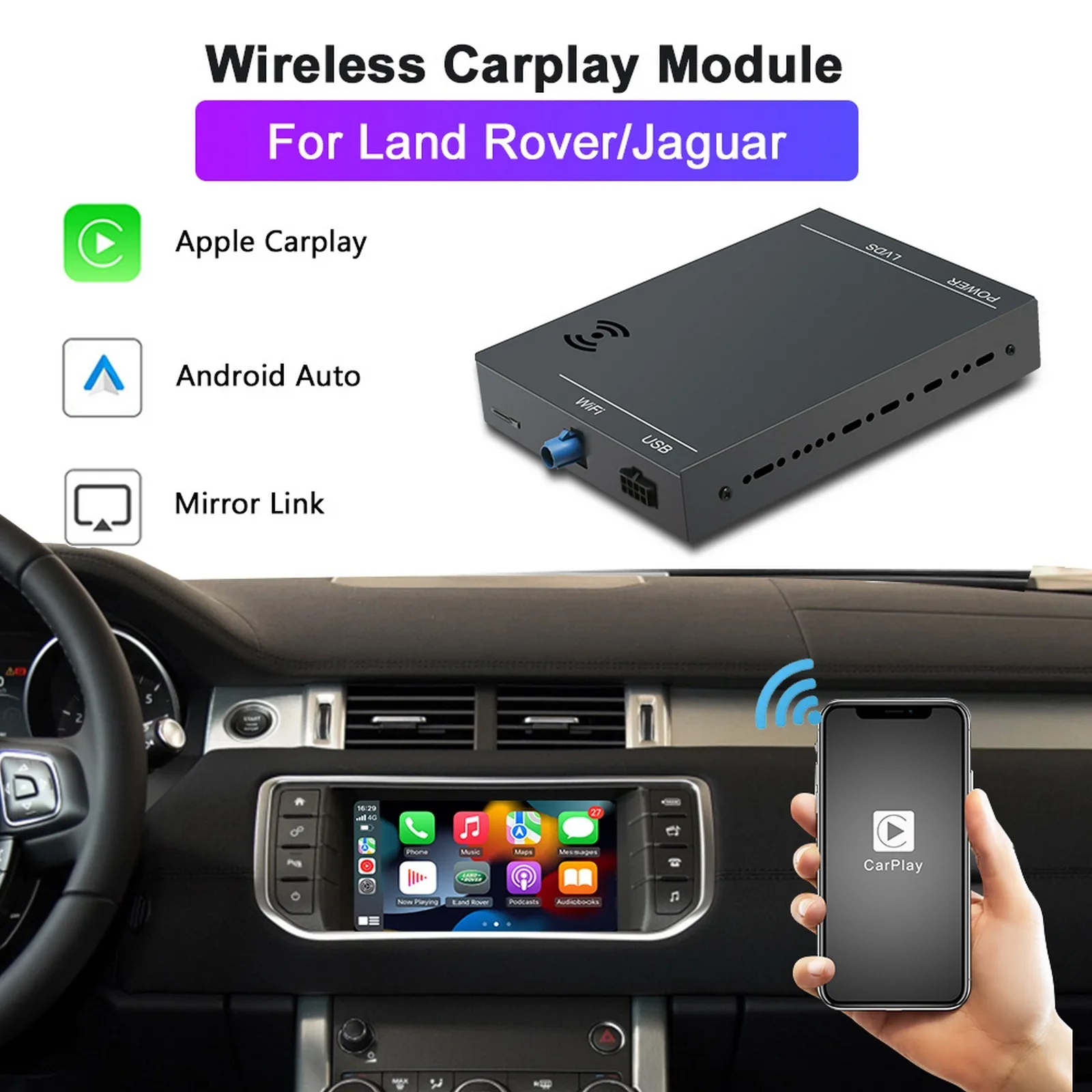 

8 Inch Screen Upgrade Decoder Box MuItimedia Interface Carplay Android Auto Retrofit Kit for JAGUAR Land Rover Bosch Head Unit