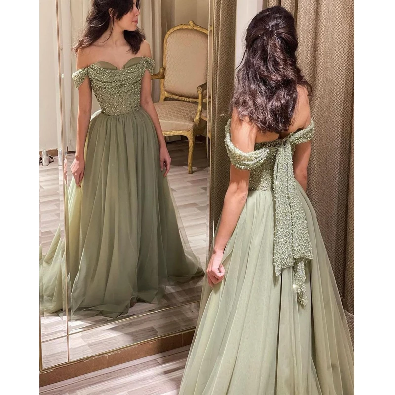 

Светло-зеленые блестящие тюлевые вечерние платья с рукавами vestidosn милое блестящее Плиссированное вечернее платье для выпускного вечера