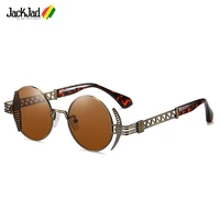 jackjad metal round frame steampunk gothic vampire sunglasses hip hop retro 80s uv400 sun glasses cosplay stylish oculos de sol