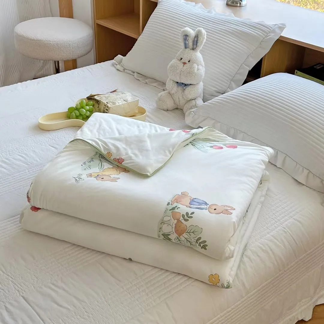 

Summer Kids Cartoon Summer Cool Quilt Nap Air Conditioner Double Knitted Cotton Thin Quilt Knitted Cotton Summer Quilt