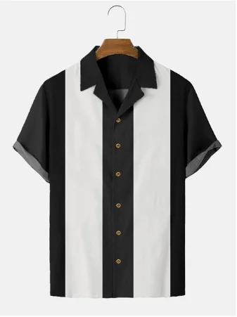 

Мужская летняя рубашка-поло с коротким рукавом и 3D-принтом