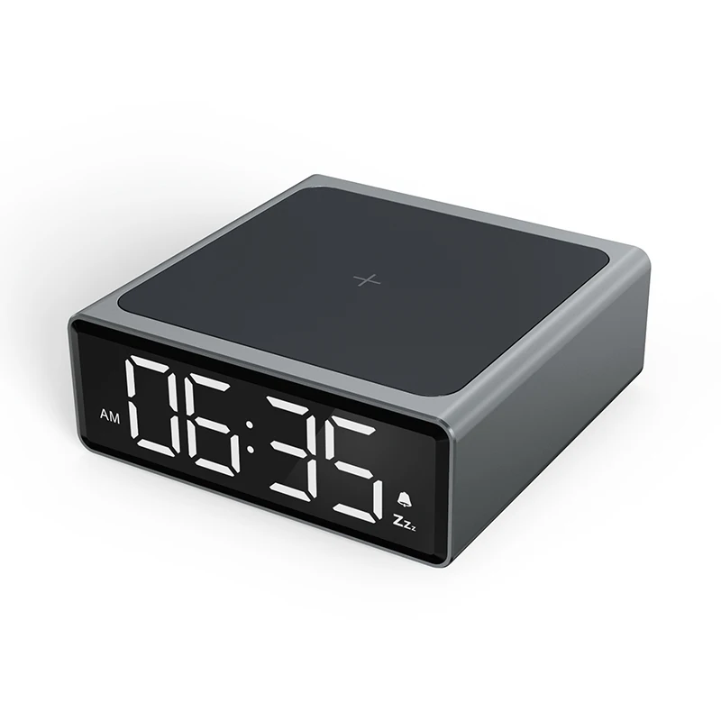 

VOCOO Small Alarm Clock With Wireless Charger Fast Charging Smart QI Digital LED Electric Wireless Charger Snooze Alarm Clock