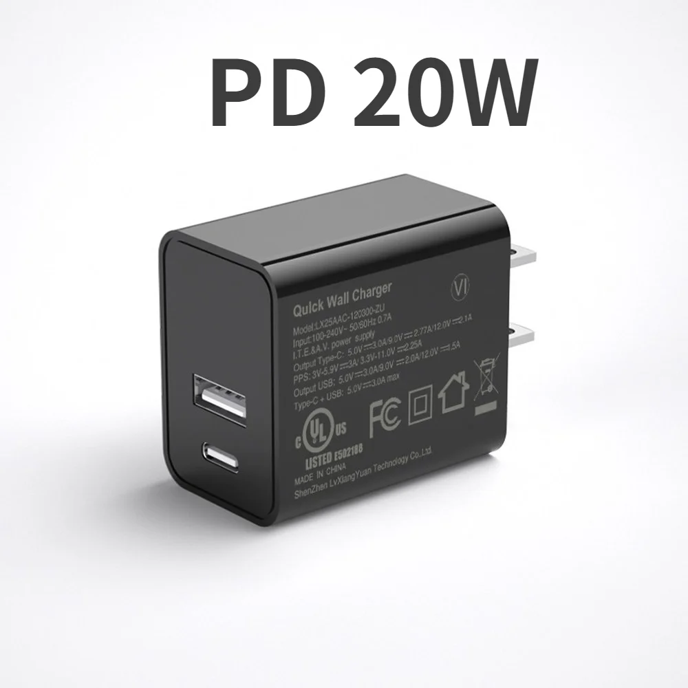 

20 Watt USB Power Adapter PD Charger Type-C 20W Universal Fast Phone Charger For iPhone For Samsung For Huawei