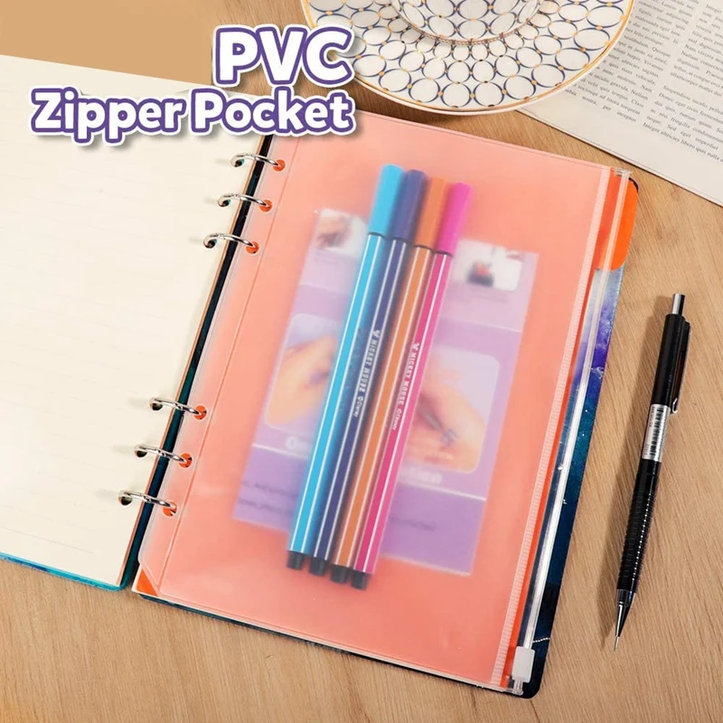 20 шт. A5 6 кольцевых карманов для переплета 3 типа конвертов застежка-молния сумка